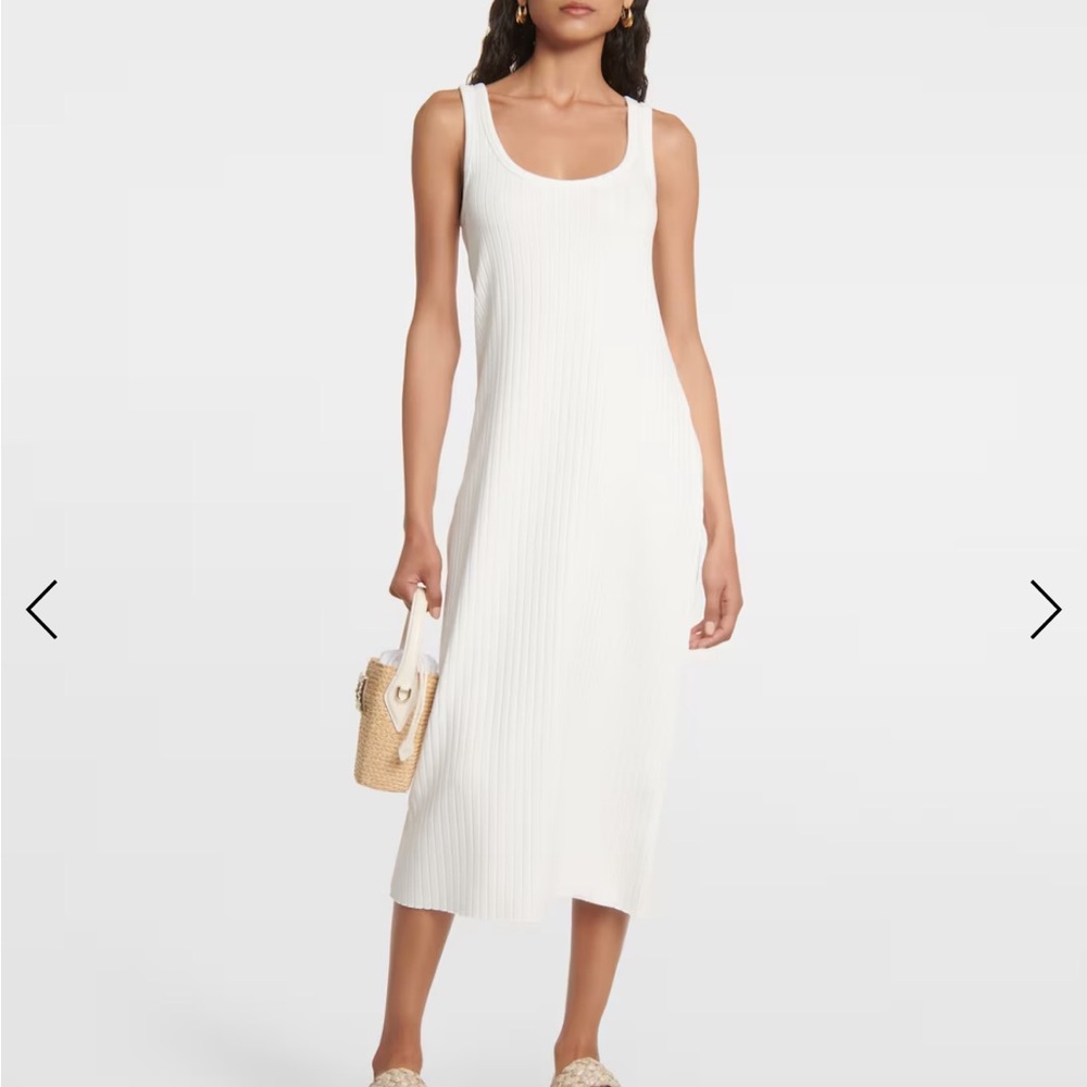 Vince Ribbed Scoop Neck Midi Dress NWT